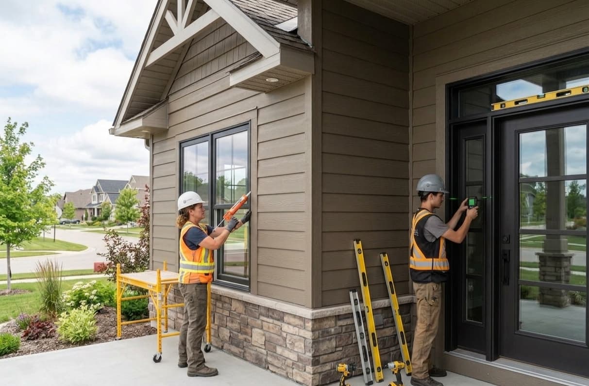 Beautiful home with new bay windows installed by Cosello Construction