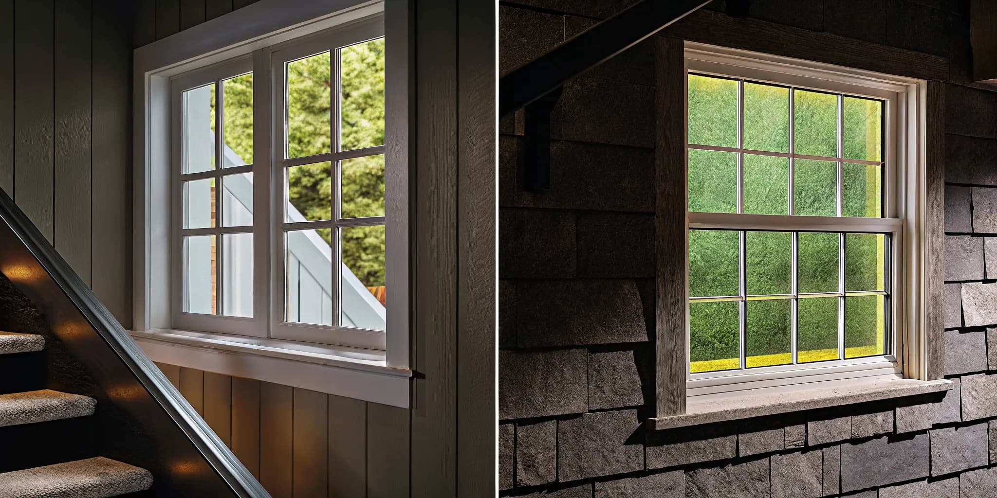 Comparison of casement and double-hung basement window installations in a South Jersey home