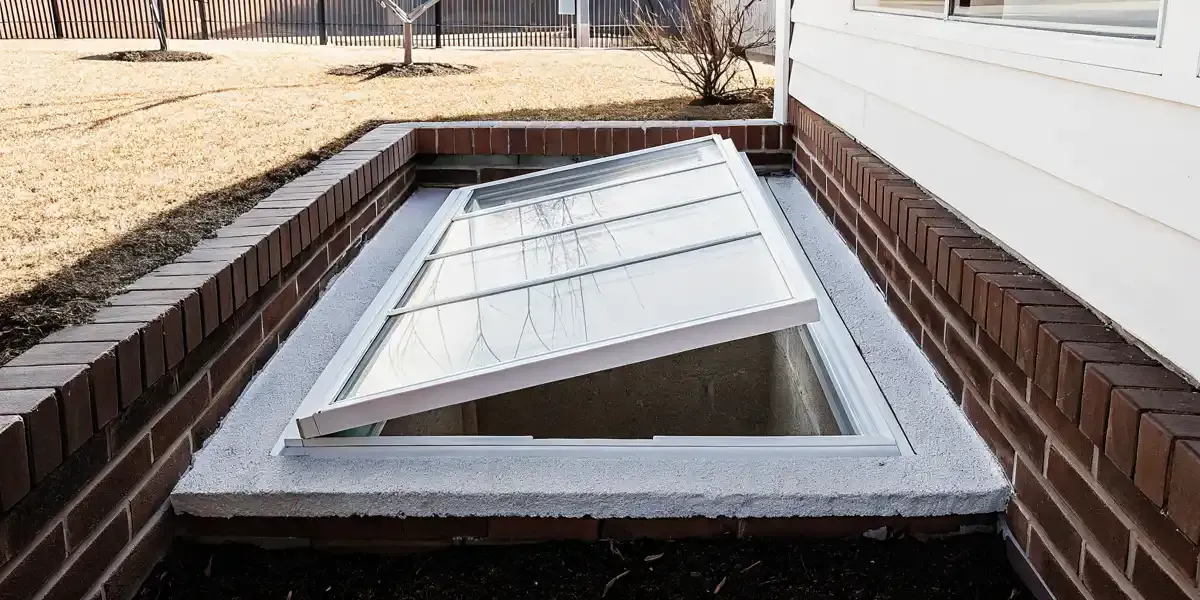 Egress window installation South Jersey finished basement and window well