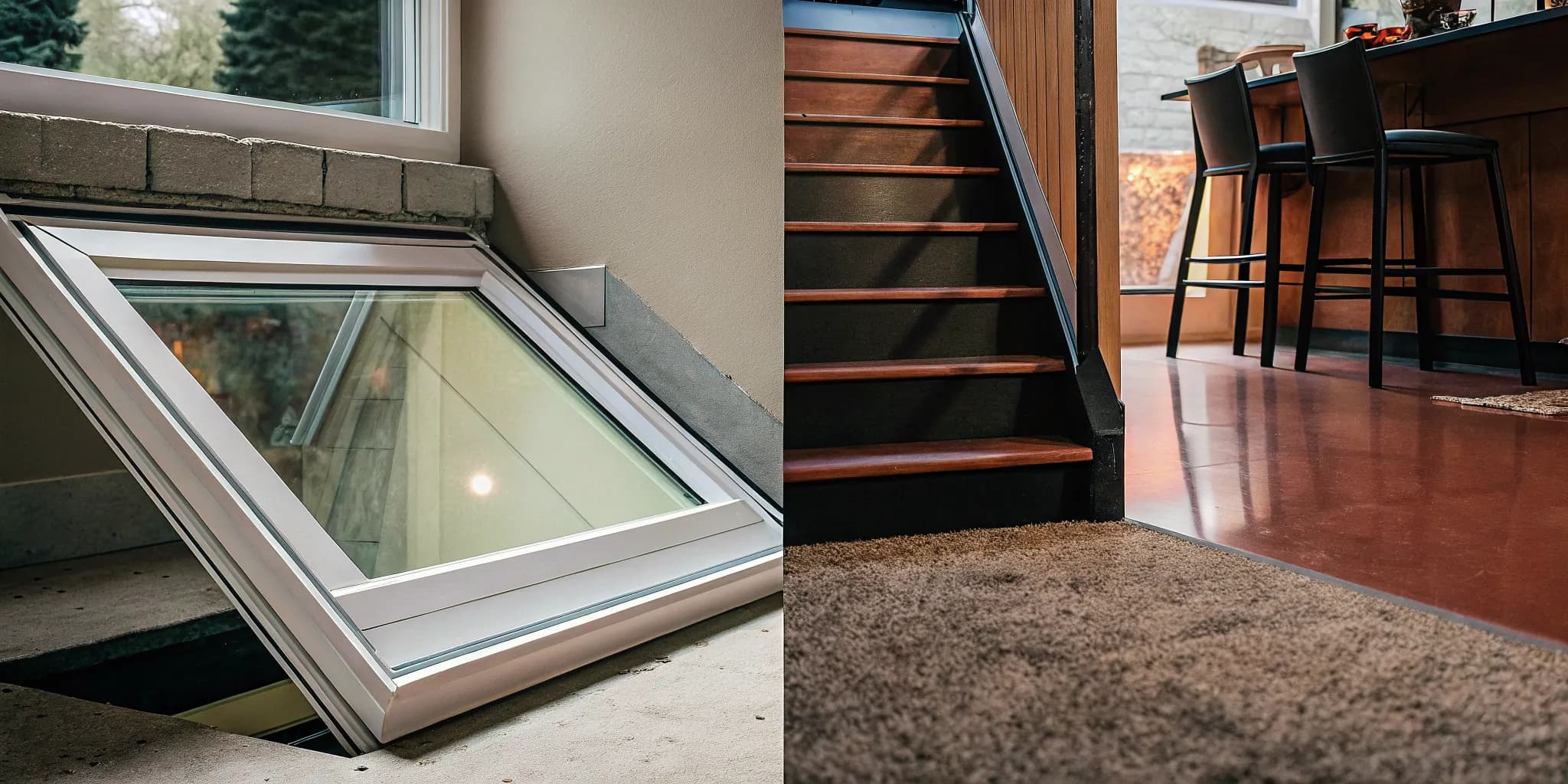 A professionally installed code-compliant egress basement window in Cherry Hill, NJ