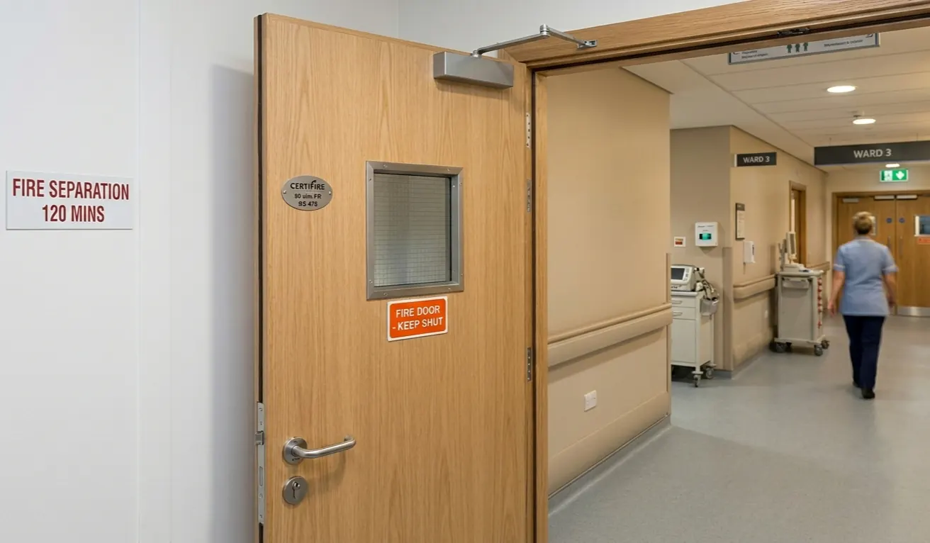 Fire-rated door installation by Cosello Construction
