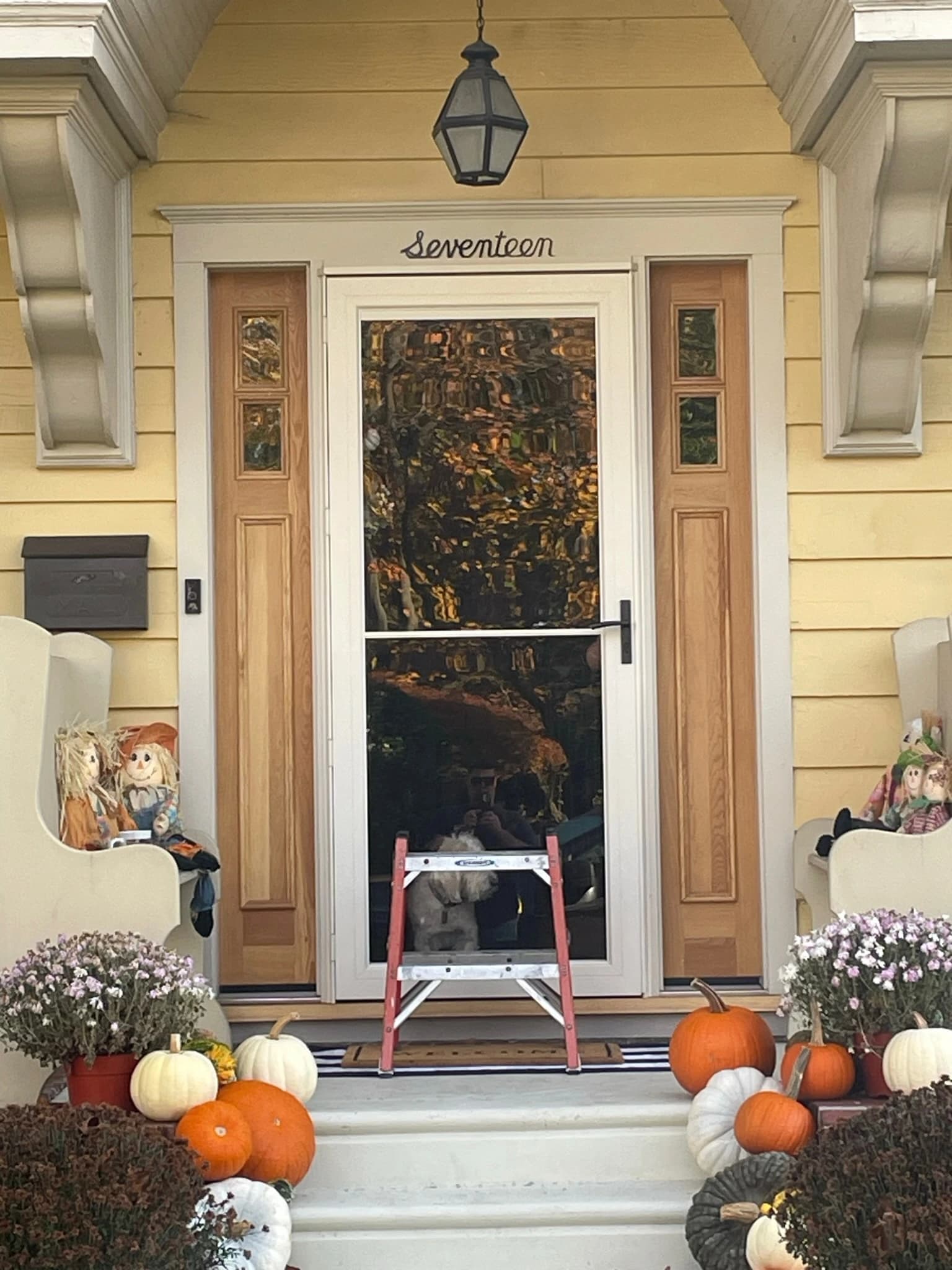 Elegant front door installation with decorative glass in Cherry Hill NJ by Cosello Construction
