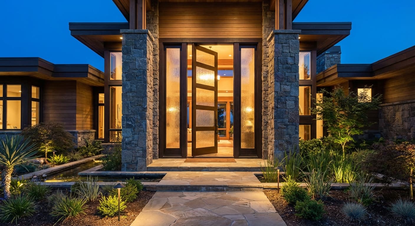 Beautiful front entry door installed by Cosello Construction