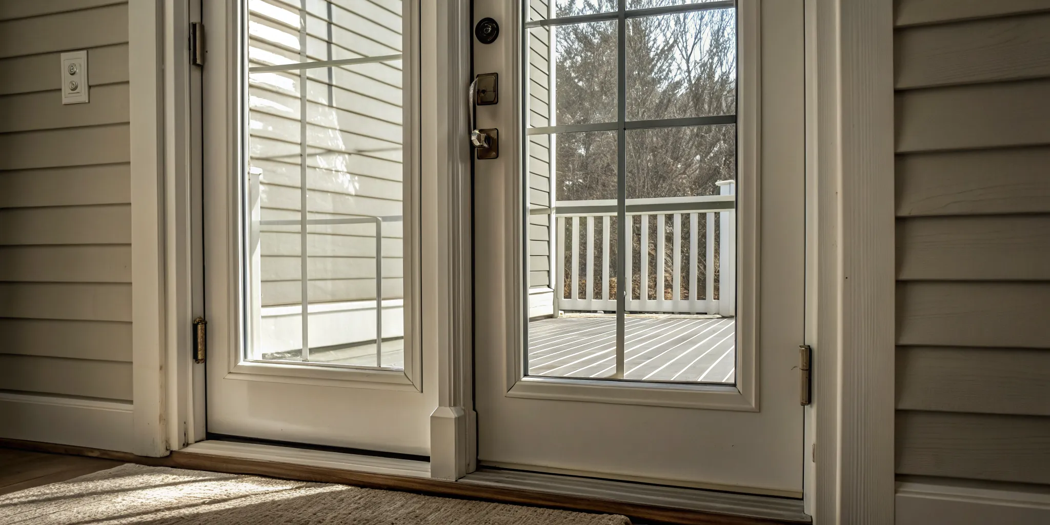 Modern sliding patio door showing patio door security upgrades in a New Jersey home