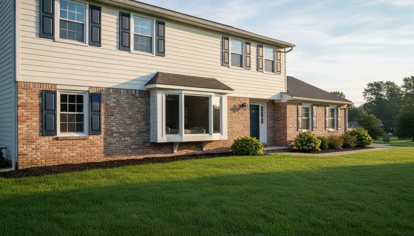 South Jersey home with a newly installed white bay window