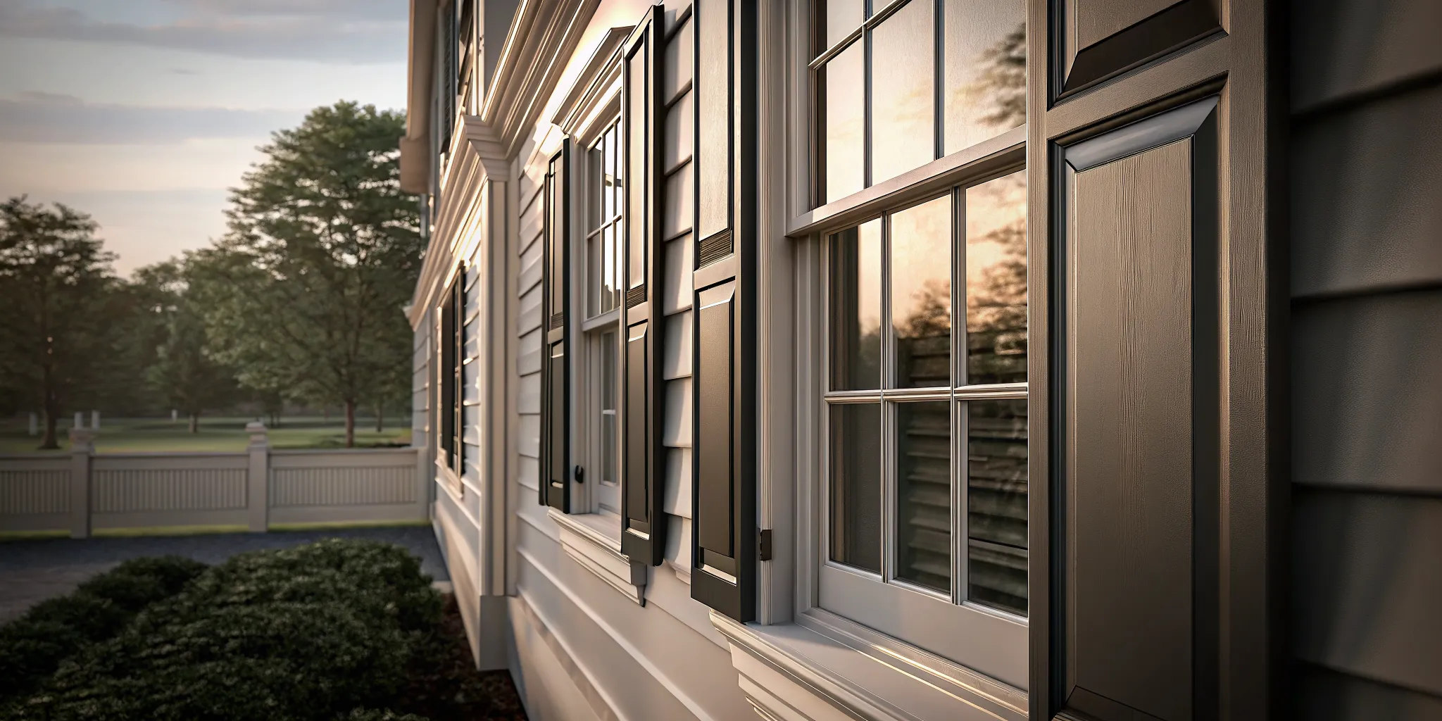 South Jersey colonial home with black window frames
