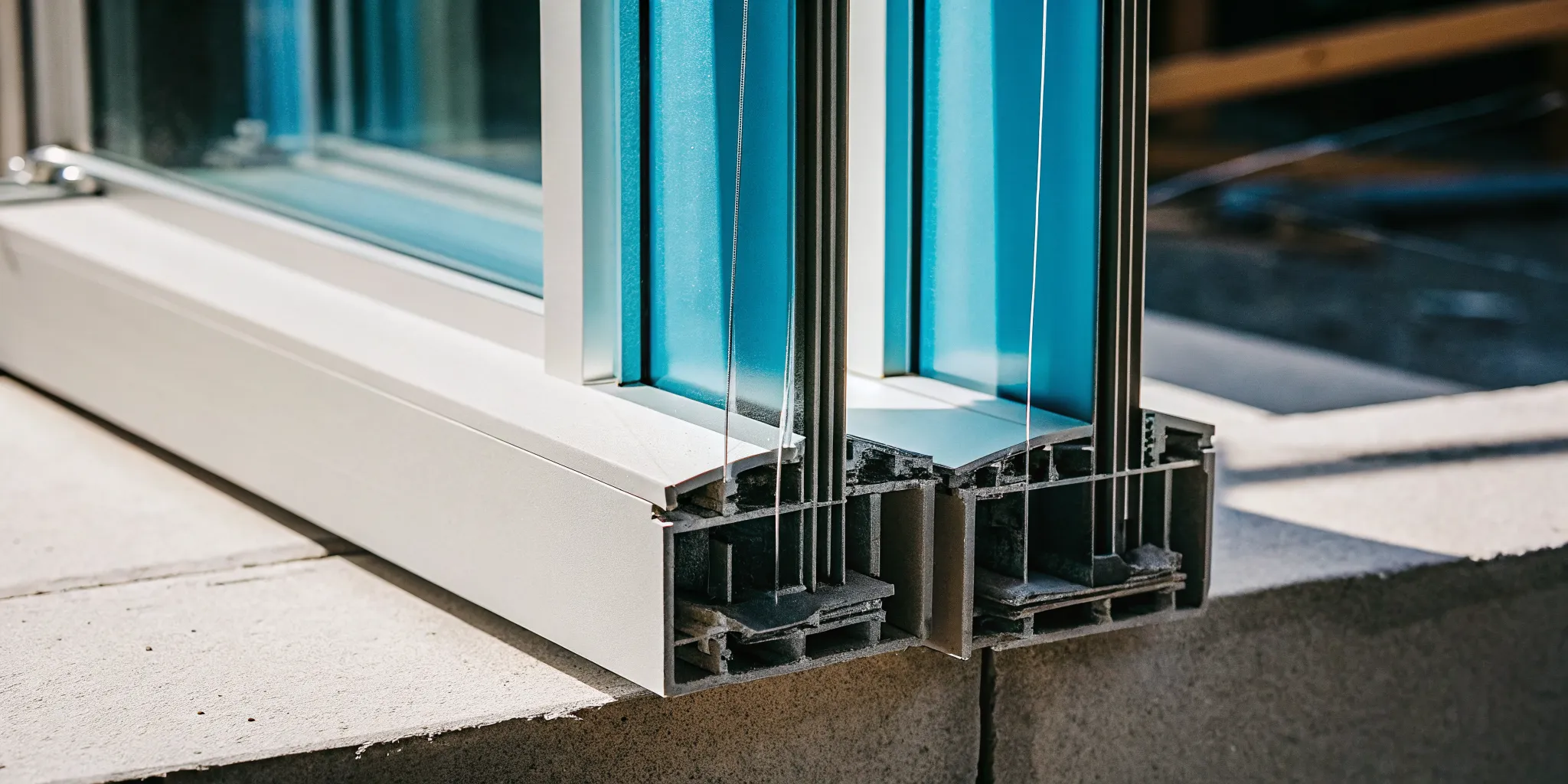 Commercial energy efficient window glazing and insulated frame detail