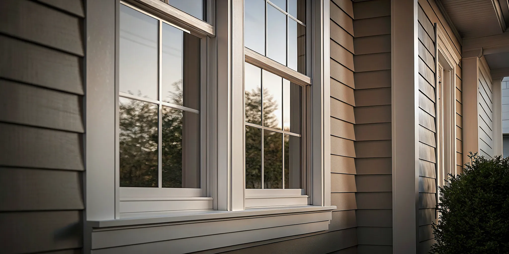 Close-up of insulated glass and a sealed frame for energy efficient window replacement