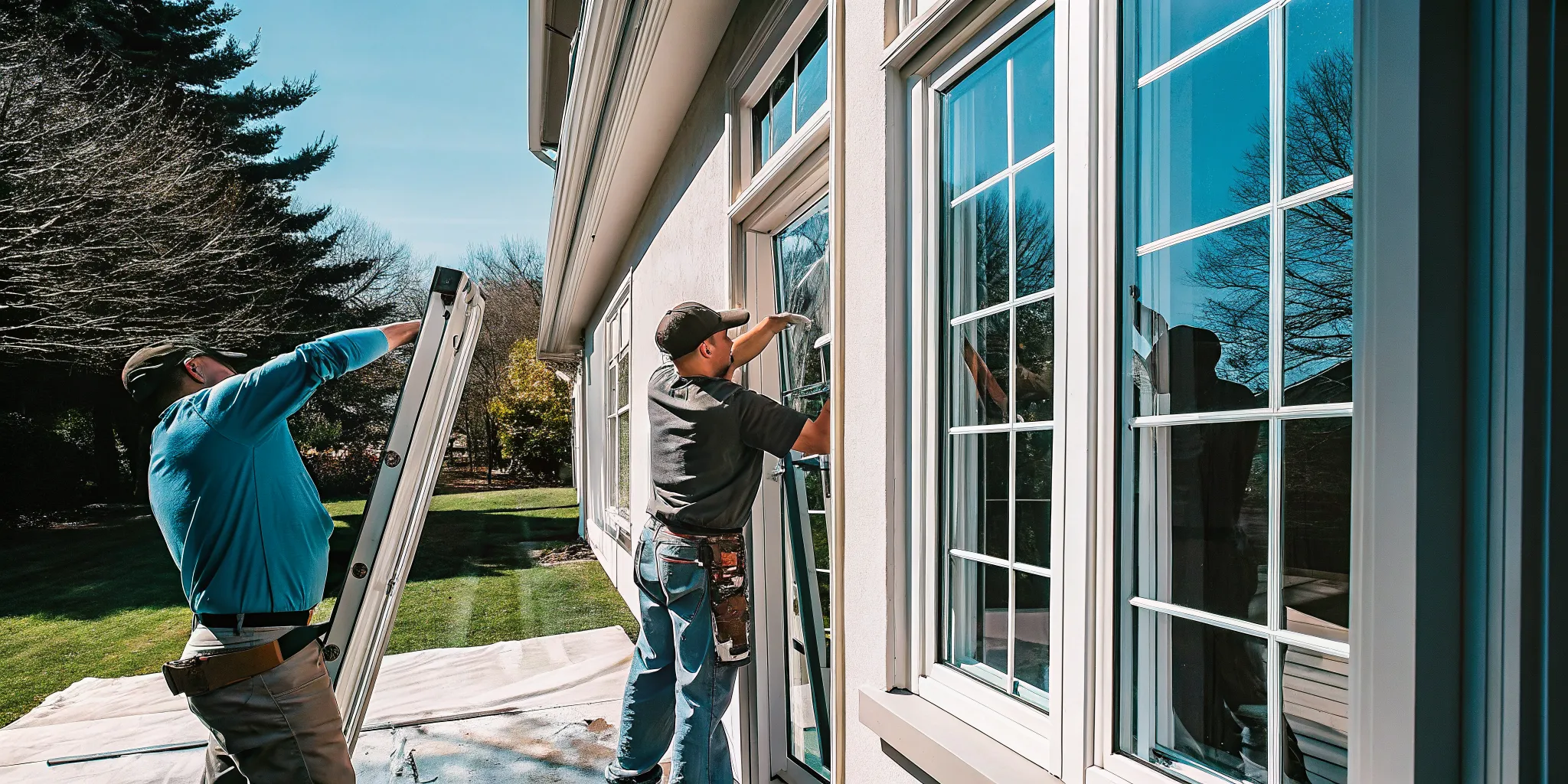 Cosello Construction professional window installation on a suburban home in Delaware County PA