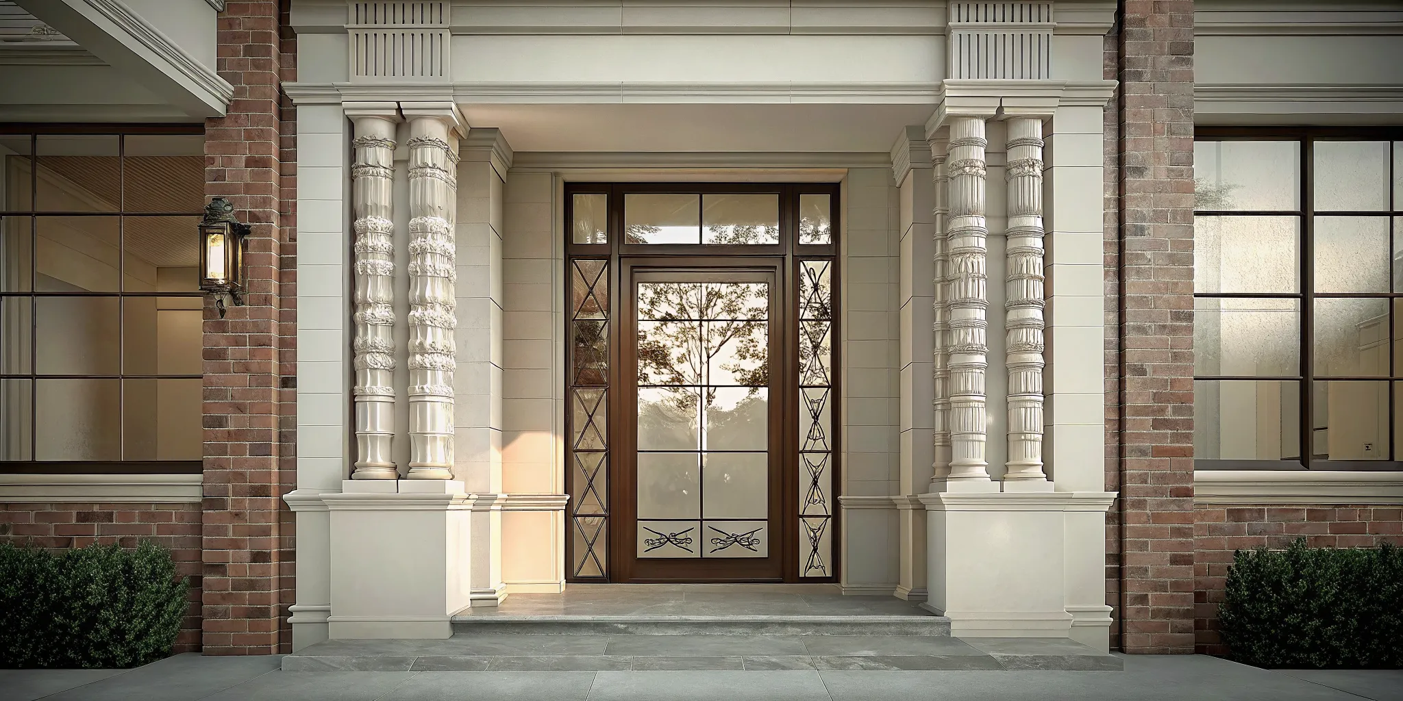 Modern glass storm door installed on a Philadelphia-area home