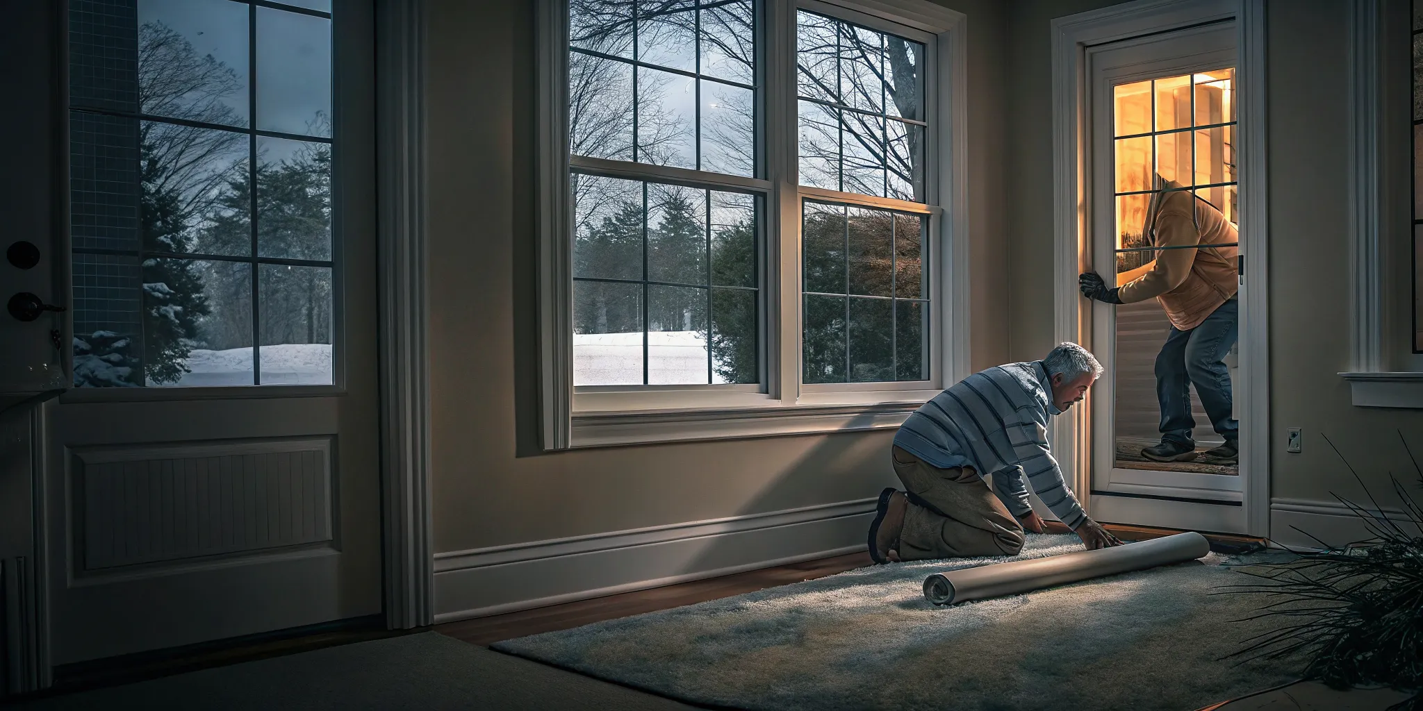 Professional crew showing how windows can be replaced in winter in New Jersey